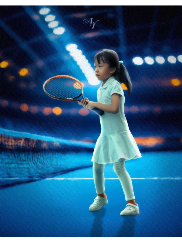 Tennis Fantasy Customized Photo Paintings on Canvas