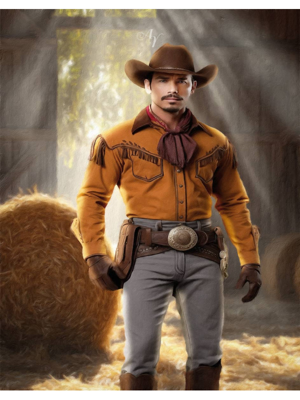 Adult Cowboy - Cowgirl Customized Photo Paintings