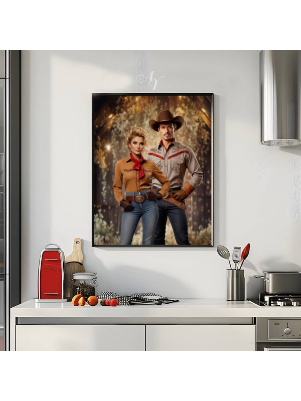 Adult Cowboy - Cowgirl Customized Photo Paintings