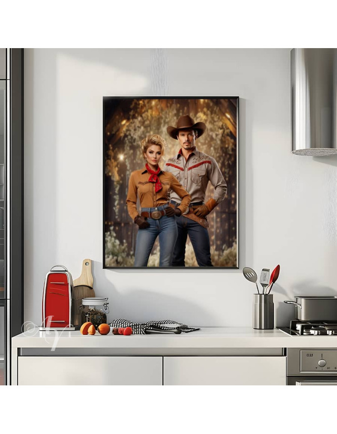 Adult Cowboy - Cowgirl Customized Photo Paintings