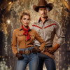 Adult Cowboy - Cowgirl Customized Photo Paintings
