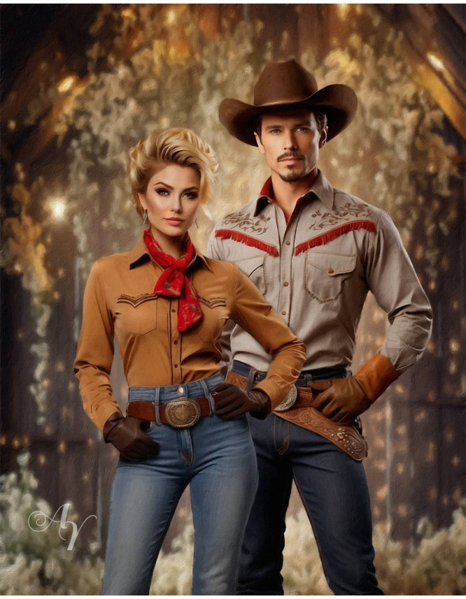 Adult Cowboy - Cowgirl Customized Photo Paintings Adult Cowboy - Cowgirl Customized Photo Paintings
