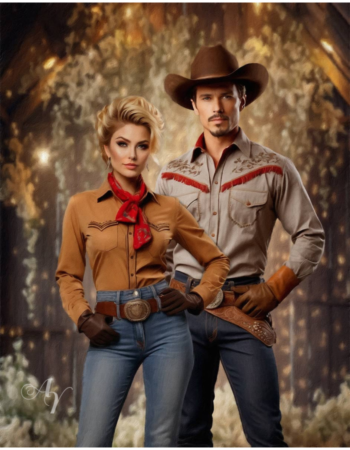 Adult Cowboy - Cowgirl Customized Photo Paintings Adult Cowboy - Cowgirl Customized Photo Paintings