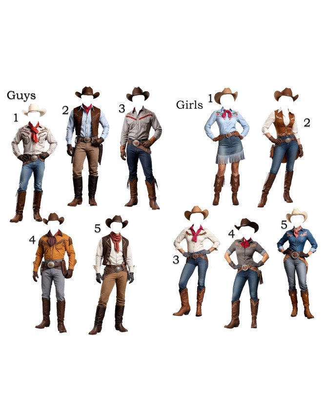 Adult Cowboy - Cowgirl Customized Photo Paintings Adult Cowboy - Cowgirl Customized Photo Paintings