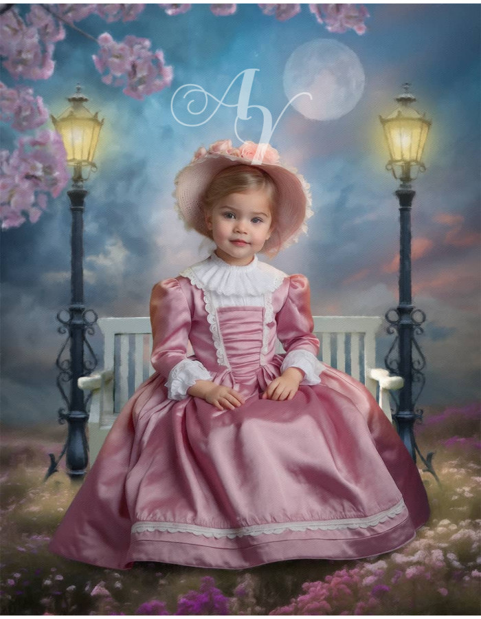 Victorian Lamplit Garden Custom Child Customized Photo Paintings Victorian Lamplit Garden Custom Child Customized Photo Paintings