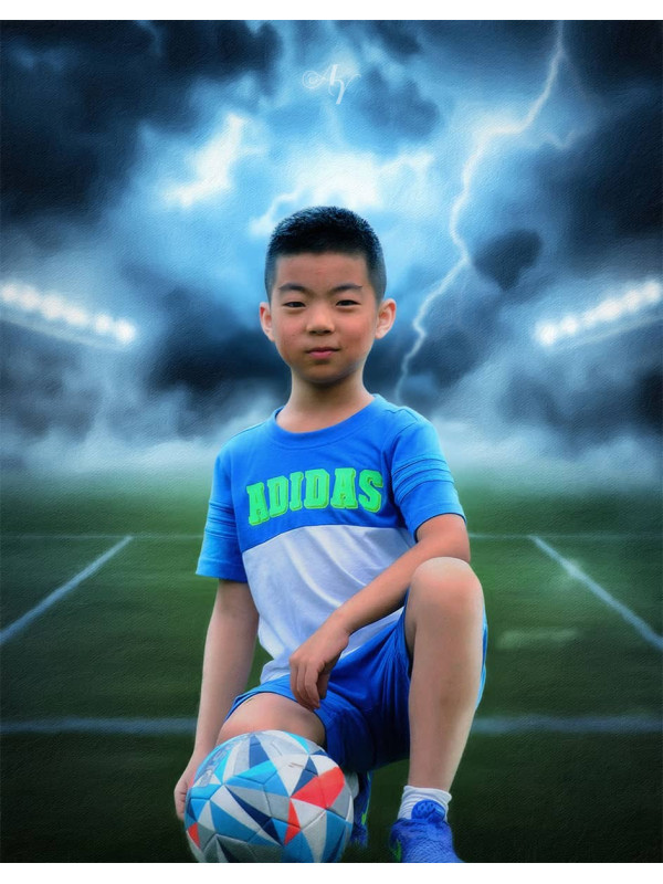 Soccer Star Customized Photo Paintings on Canvas