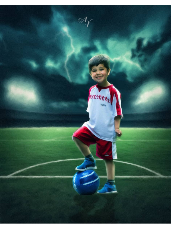 Soccer Star Customized Photo Paintings on Canvas