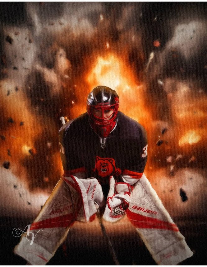 Ice Skating - Hockey Customized Photo Paintings