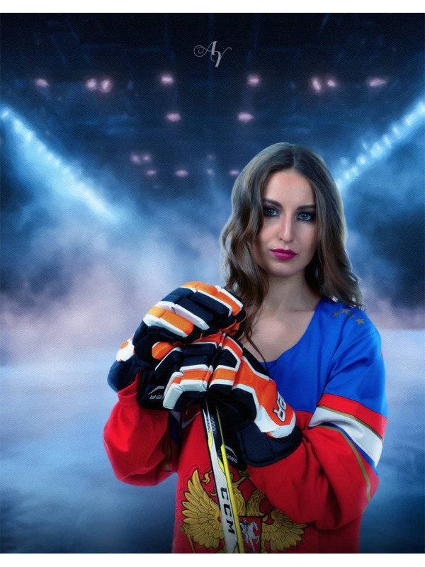 Ice Skating - Hockey Customized Photo Paintings on Canvas