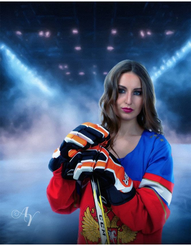 Ice Skating - Hockey Customized Photo Paintings Ice Skating - Hockey Customized Photo Paintings