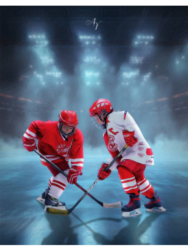 Ice Skating - Hockey Customized Photo Paintings on Canvas