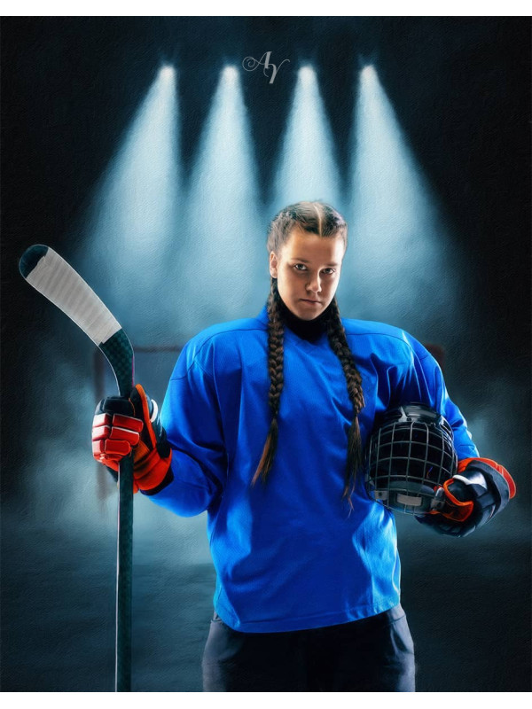 Ice Skating - Hockey Customized Photo Paintings on Canvas