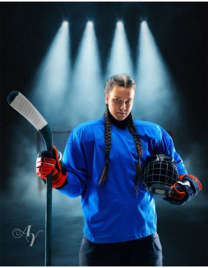Ice Skating - Hockey Customized Photo Paintings