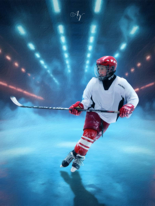 Ice Skating - Hockey Customized Photo Paintings
