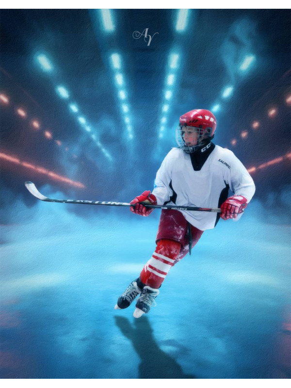 Ice Skating - Hockey Customized Photo Paintings on Canvas
