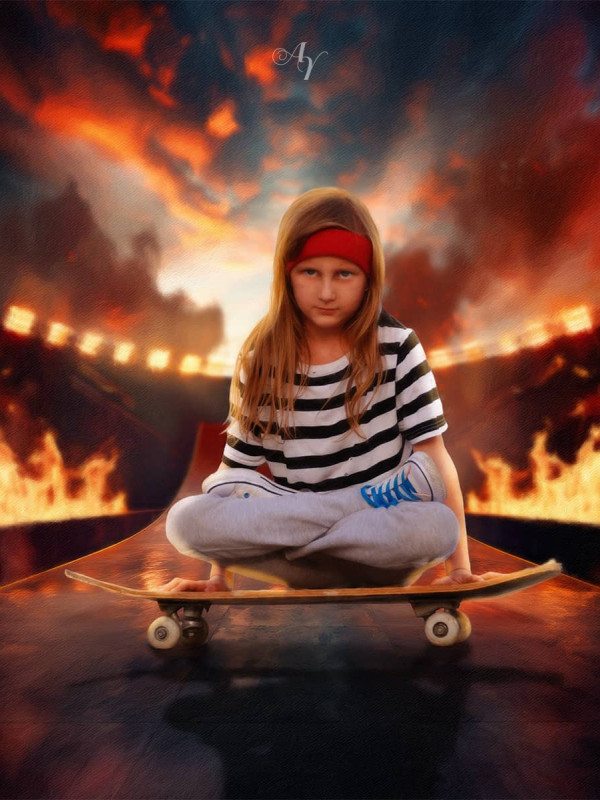Skateboarding Customized Photo Paintings