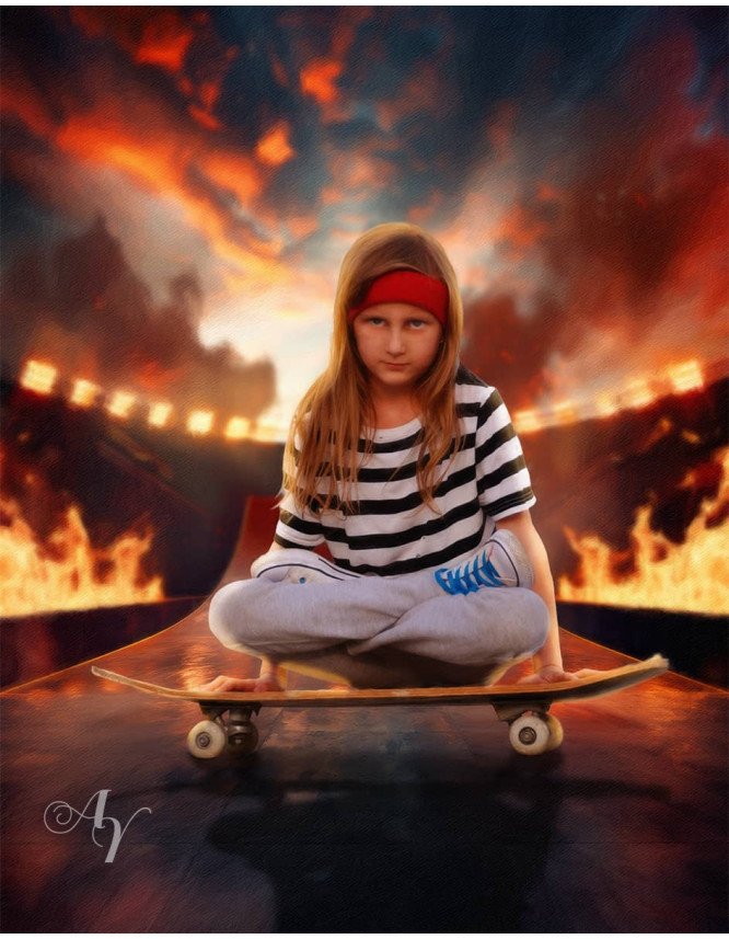 Skateboarding Customized Photo Paintings