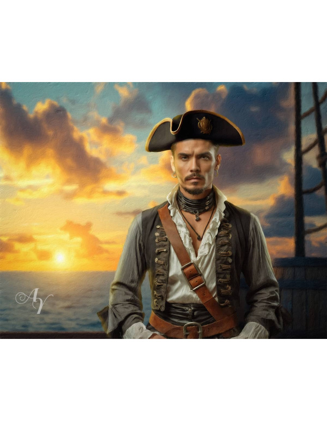 Adult Pirate Customized Photo Paintings Adult Pirate Customized Photo Paintings