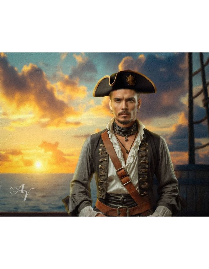 Adult Pirate Customized Photo Paintings Adult Pirate Customized Photo Paintings