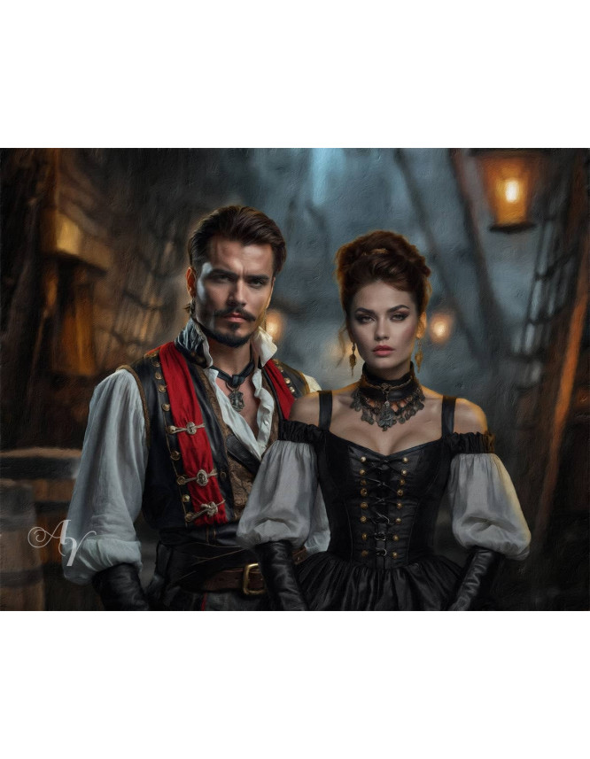 Adult Pirate Customized Photo Paintings Adult Pirate Customized Photo Paintings