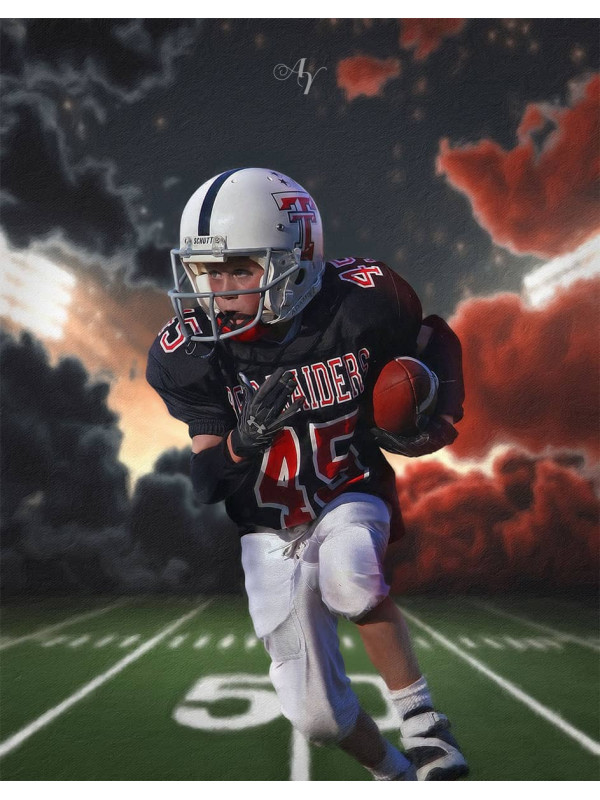 Football Star Customized Photo Paintings on Canvas
