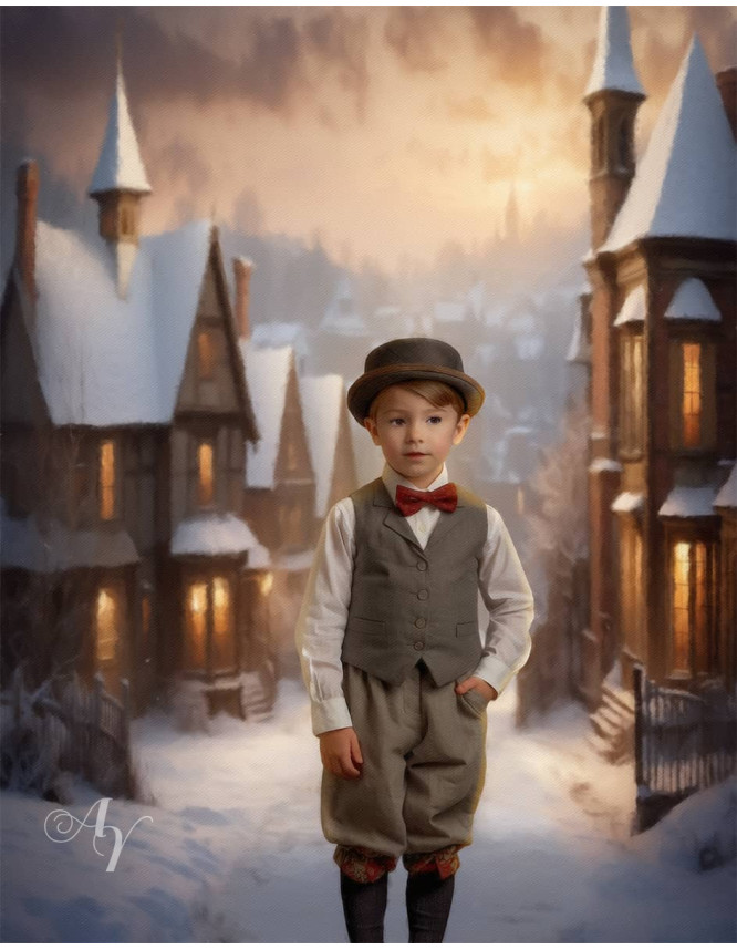 Victorian Village Child Customized Photo Paintings Victorian Village Child Customized Photo Paintings