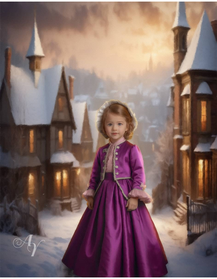 Victorian Village Child Customized Photo Paintings Victorian Village Child Customized Photo Paintings