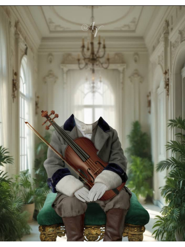 Victorian White Music Room Child Customized Photo Paintings