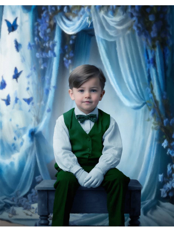Victorian Blue Room Child Customized Photo Paintings