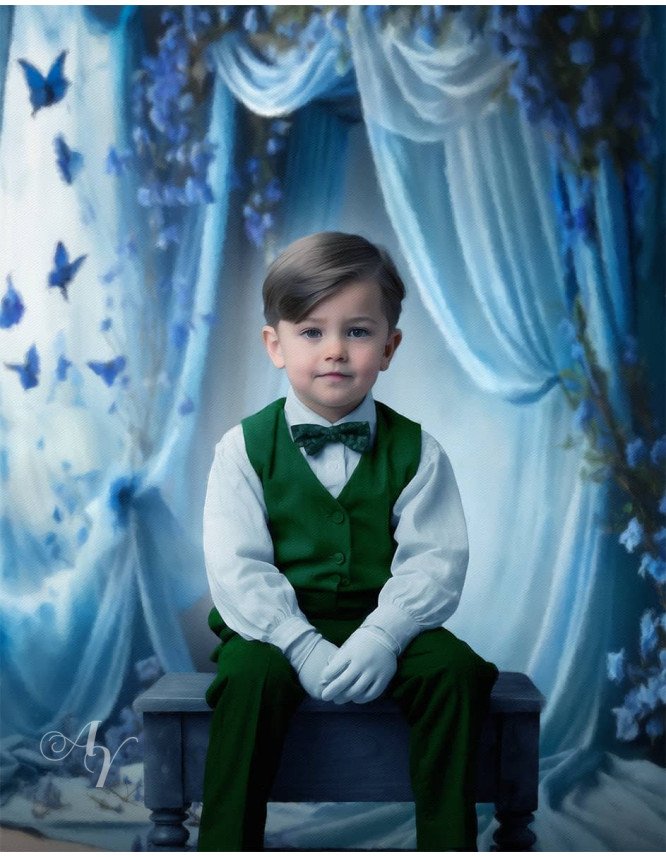 Victorian Blue Room Child Customized Photo Paintings Victorian Blue Room Child Customized Photo Paintings