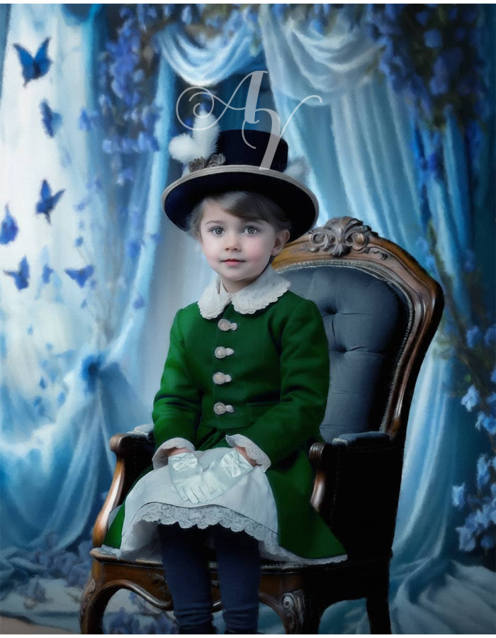 Victorian Blue Room Child Customized Photo Paintings Victorian Blue Room Child Customized Photo Paintings