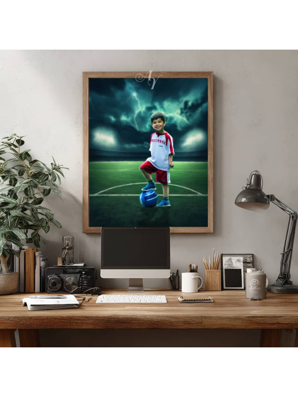 Soccer Star Customized Photo Paintings on Canvas