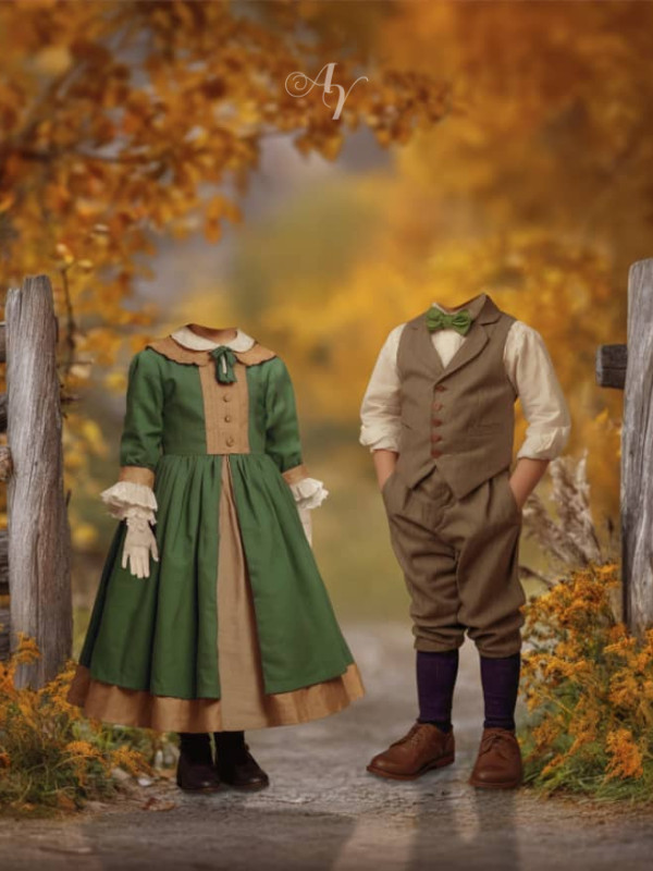 Victorian Autumn Splendor Child Customized Photo Paintings