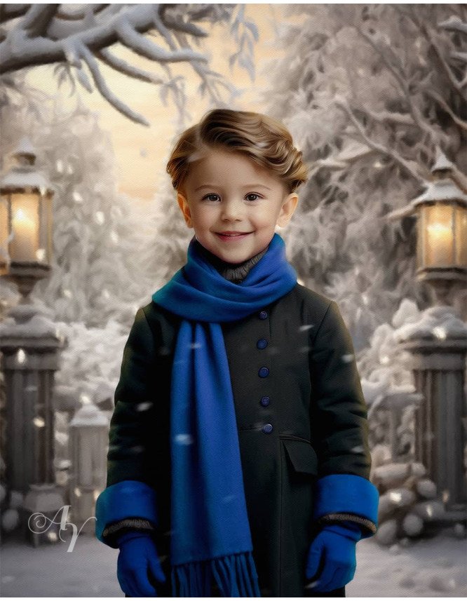 Victorian Winter Garden Child Customized Photo Paintings Victorian Winter Garden Child Customized Photo Paintings