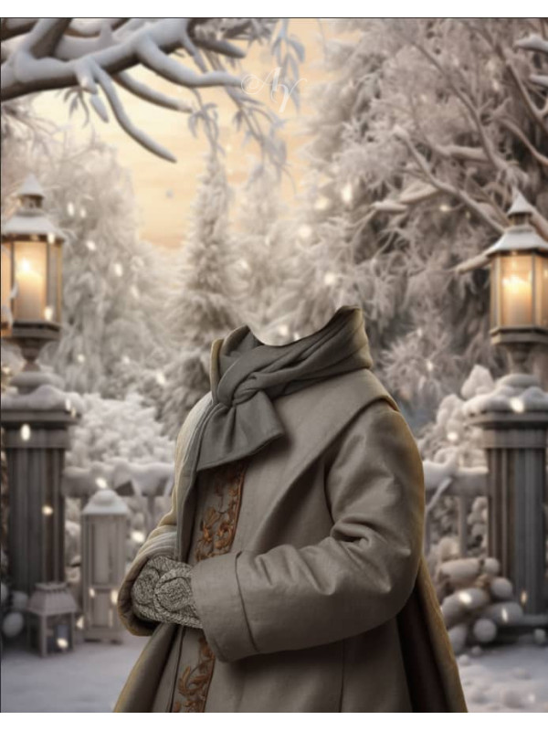 Victorian Winter Garden Child Customized Photo Paintings