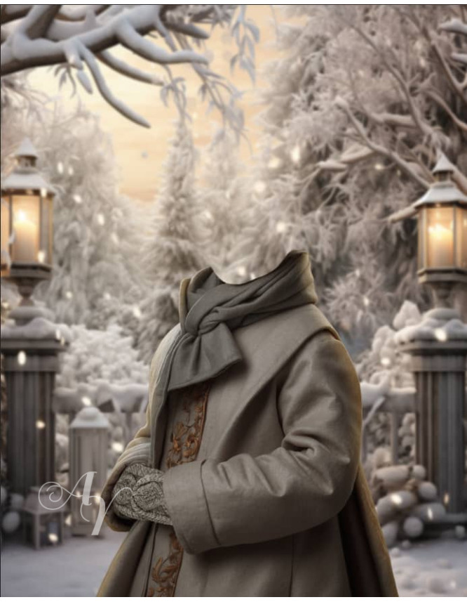 Victorian Winter Garden Child Customized Photo Paintings