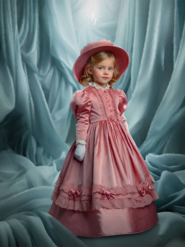 Victorian Silken Veils Child Customized Photo Paintings
