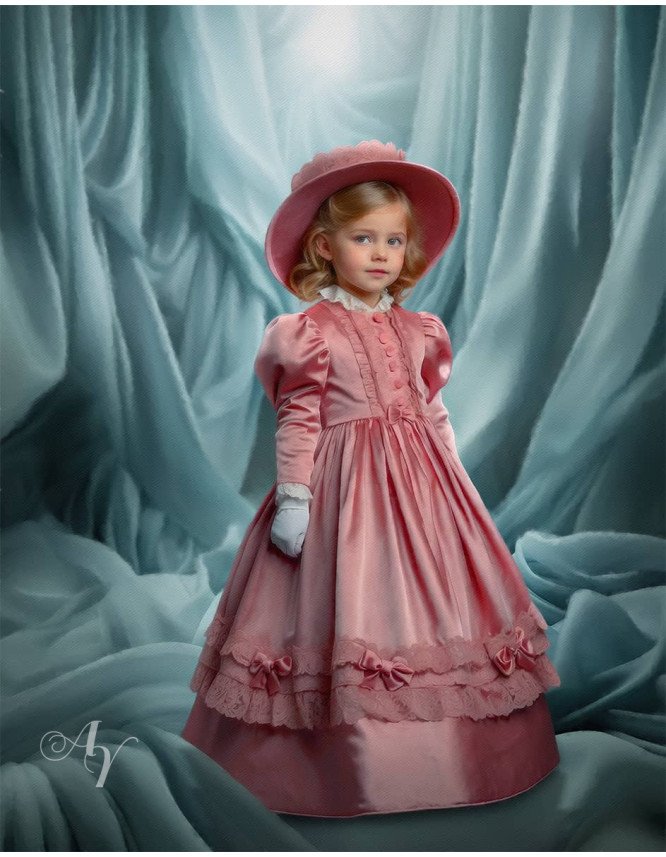 Victorian Silken Veils Child Customized Photo Paintings Victorian Silken Veils Child Customized Photo Paintings
