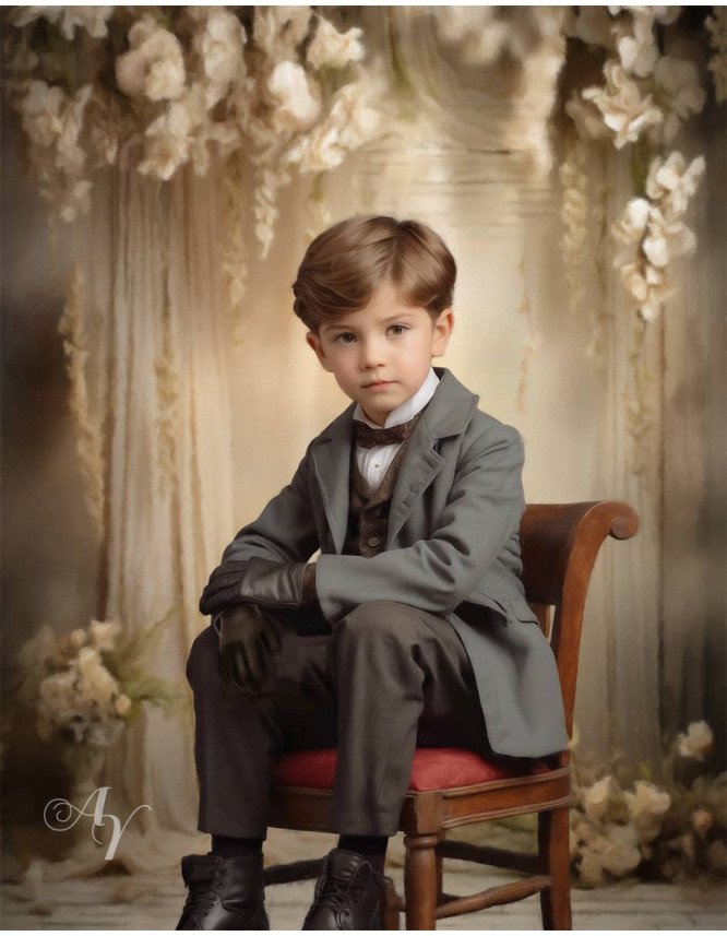 Victorian Formal Studio Child Customized Photo Paintings Victorian Formal Studio Child Customized Photo Paintings