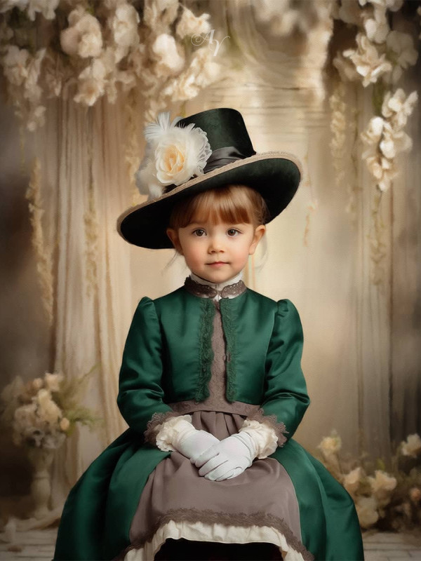 Victorian Formal Studio Child Customized Photo Paintings