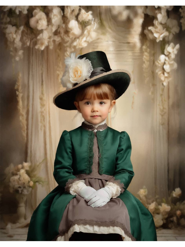 Victorian Formal Studio Child Customized Photo Paintings