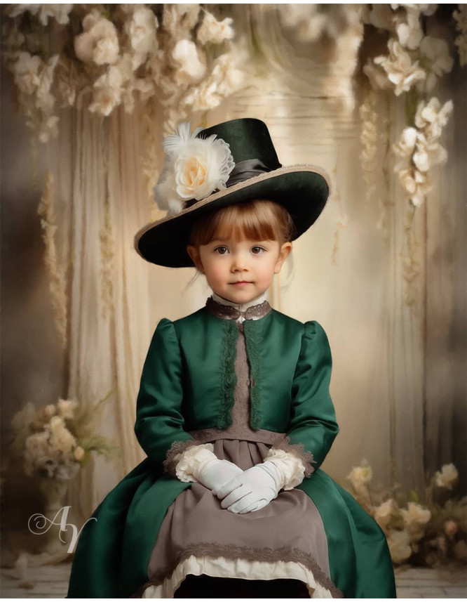 Victorian Formal Studio Child Customized Photo Paintings