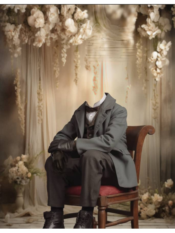 Victorian Formal Studio Child Customized Photo Paintings