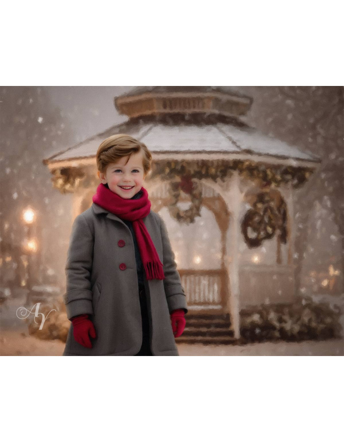 Victorian Winter Gazebo Child Customized Photo Paintings Victorian Winter Gazebo Child Customized Photo Paintings