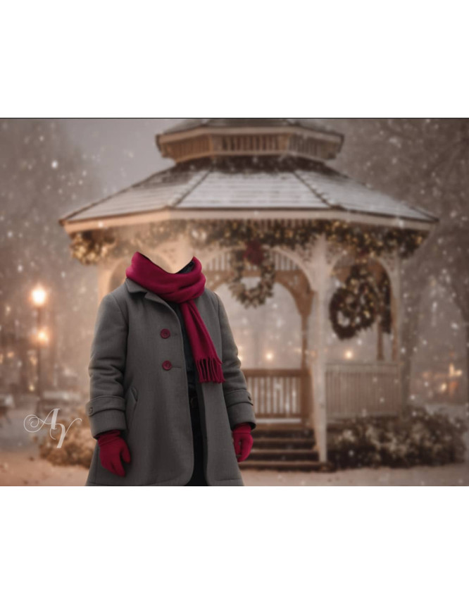 Victorian Winter Gazebo Child Customized Photo Paintings Victorian Winter Gazebo Child Customized Photo Paintings