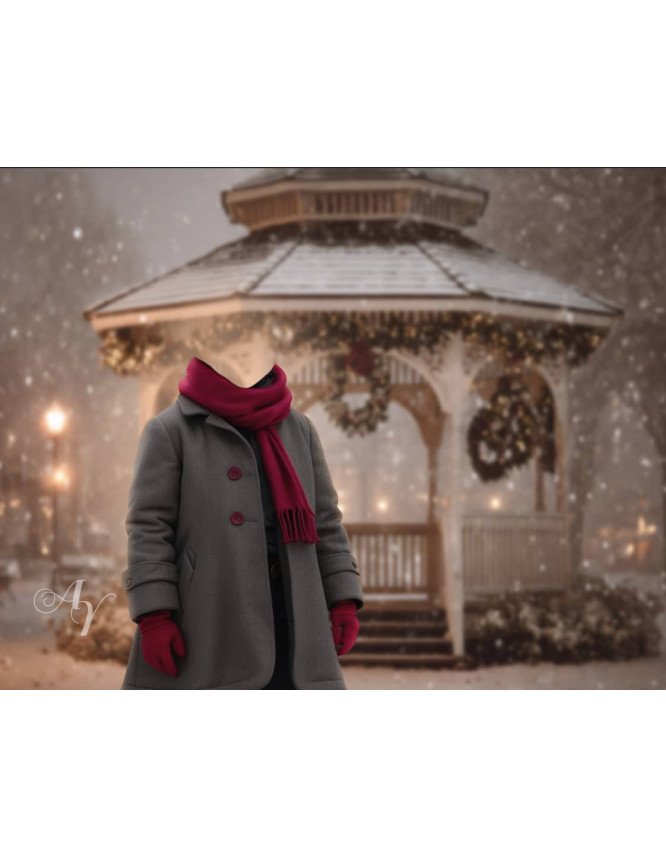 Victorian Winter Gazebo Child Customized Photo Paintings Victorian Winter Gazebo Child Customized Photo Paintings