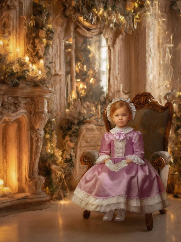 Victorian Parlor Child Customized Photo Paintings