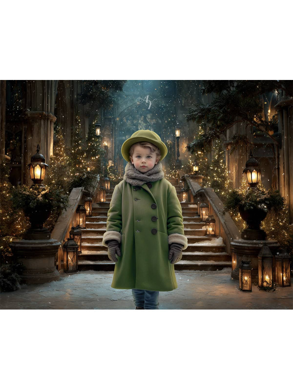 Victorian Candlelit Staircase Child Customized Photo Paintings