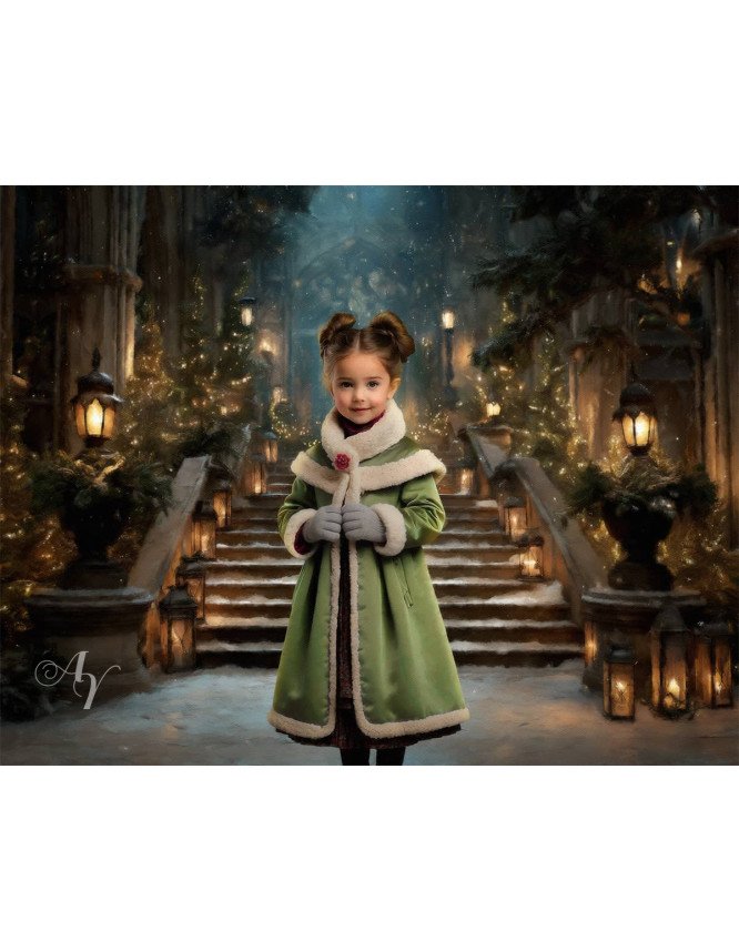 Victorian Candlelit Staircase Child Customized Photo Paintings Victorian Candlelit Staircase Child Customized Photo Paintings