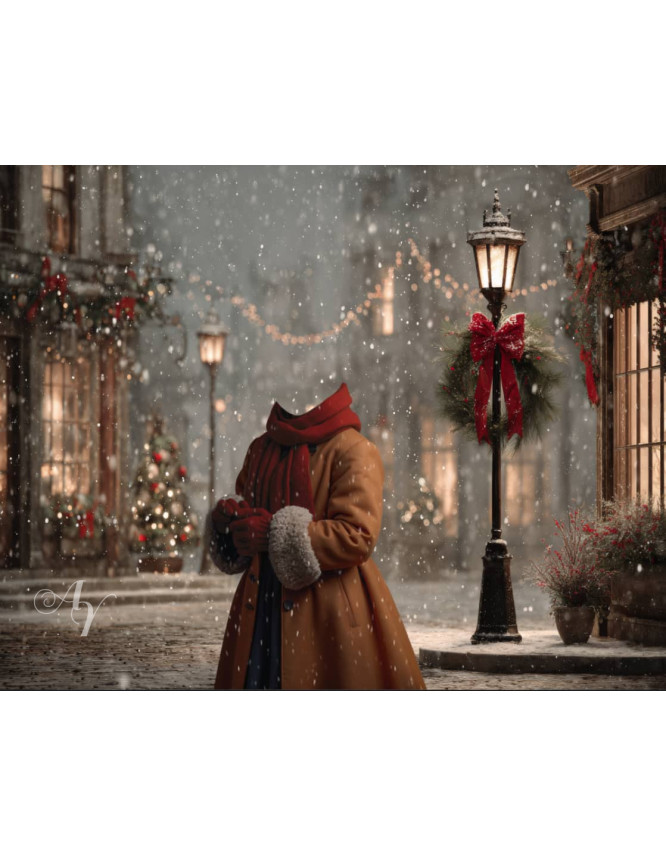 Victorian Christmas Street Child Customized Photo Paintings Victorian Christmas Street Child Customized Photo Paintings